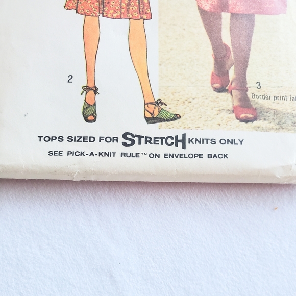 1976 Simplicity 7574 Sewing Pattern Top, Skirt, Scarf - Picture 4 of 5